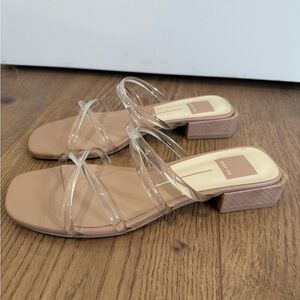 Dolce Vita Nude and Clear Strap Heels